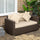 Outdoor Wicker Loveseat, Patio Furniture Couch with Cushions, 2 Seats PE Rattan Sofa, 2 Throw Pillows for Beige