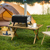 Pellet Wood Fired Pizza Oven, Outdoor Pizza Maker with 12" Rotating Stone, Peel and Waterproof Cover, Black