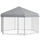 13.4' x 11.5' x 8.8' Dog Kennel Outdoor for Medium and Large-Sized Dogs with Waterproof UV Resistant Roof, Silver