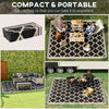 Reversible Outdoor RV Rug, 9' x 12' Patio Floor Mat, Plastic Straw Rug for Backyard, Deck, Picnic, Beach, Camping, Black & Beige
