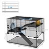 Hamster Cage, Gerbil Cage with Glass Basin for Small Hamsters, Black