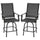 Set of 2 Outdoor Swivel Bar Stools with Armrests, Bar Height Patio Chairs with Steel Frame for Balcony, Poolside, Backyard, Black