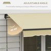 8' x 6.5' Retractable Awning, 280gsm UV Resistant Sunshade Shelter for Deck, Balcony, Yard, Beige