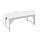 Slatted Wooden Garden Bench, Curved Seat Front Porch Bench, White