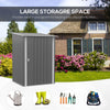 Outdoor 3.3' x 3.4' Lean-to Garden Storage Shed, Galvanized Steel Tool House with Lockable Door for Patio, Gray
