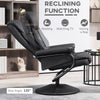Recliner Chair with Ottoman Footrest, 360° Swivel Reclining Chair, Faux Leather Living Room Chair with Adjustable Backrest, Black