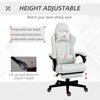 Gaming Chair with Swivel Wheel, Computer Chair with PU Leather & Retractable Footrest, Racing Gaming Chair, White