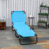 Portable Outdoor Sun Lounger, Lightweight Folding Chaise Lounge Chair w/ 5-Position Adjustable Backrest for Beach, Poolside and Patio