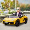 Lamborghini Licensed Kids Ride on Car w/ Easy Transport, Yellow
