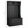 Modern Hall Tree, Coat Rack with Shoe Storage Bench with 4 Double Hooks and 2 Shelves for Hallway, Living Room, Black