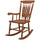 Porch Rocker Chair, 350 lbs. Wooden Outdoor Rocking Chair with High Back for Garden, Patio, Balcony, Teak