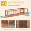 59" Wooden Cat Tunnel Outdoor Long Cat House with Extendable Design & Weather Protection, Cat Tube Toy Enclosure for Deck Patios, Balconies