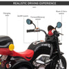 6V Kids Electric Motorbike, Motorcycle Dirt Bike Battery-Powered Ride-On Toy, Off-road Street Bike with Music & Horn Buttons for Child, Black