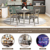 Rustic 4-Piece Dining Table Set with Wooden Table and Upholstered Chairs, Square Design, Gray