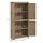 64" Kitchen Pantry, Tall Storage Cabinet with 4 Rattan Doors, 4 Tier Shelves and Adjustable Shelf, Natural