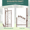 7' Garden Arbor, Garden Arch Metal with Gate, Latching Doors, Shelves for Climbing Vines, for Wedding, Bridal Party, Brown