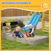 Wooden Sandbox with Liner, Kitchen Design, Sink for 3-7 Years Old, 61" x 31.5" x 24"