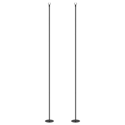 String Light Poles for Outside Hanging, Steel Lighting Stand for Patio Backyard Deck Wedding Party, 10FT, 2 Pack