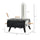 Pellet Wood Fired Pizza Oven, Outdoor Pizza Maker with 12" Rotating Stone, Peel and Waterproof Cover, Black