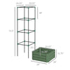 Galvanised Planter Box, 24"x24"x11.75" Raised Garden Bed with Tomato Cage for Climbing Vines, Vegetables, Flowers, Green
