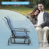 3-Piece Outdoor Gliders Set Bistro Set with Steel Frame, Tempered Glass Top Table for Patio, Garden, Light Blue