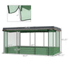 Galvanized Steel Planter Box with Crop Cage and Shade Cloth, Raised Garden Bed for Flowers, Vegs and Herbs, Green