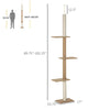 Floor to Ceiling Cat Tree, Cat Climbing Tower Furniture with Sisal Scratching Posts, Cat Tree Activity Center for Kittens Cat, Light Brown