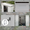 8' x 4' Metal Garden Shed, Backyard Tool Storage Shed with Dual Locking Doors, 2 Air Vents and Steel Frame, White