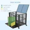 43" Heavy Duty Dog Crate for Medium and Large Dogs, Steel Foldable Large Dog Crate with 4 Lockable Wheels, 2 Doors, Openable Topï¼Œ Black