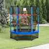 Φ4.5FT Kids Trampoline with Enclosure Net, Springless Design, Safety Pad and Steel Frame, Toddler Round Bouncer for Age 3 to 6 Years, Blue