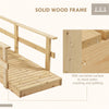 7' Garden Bridge Wooden Footbridge for Backyard Ponds, Creeks, Streams, Natural