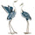 Set of 2 Garden Sculptures, Heron Garden Statues for Lawn, Patio, Backyard Decoration, 29" & 27.5", Blue & White