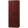 63" 2-Door Kitchen Pantry, Freestanding Storage Cabinet with 5-tier Shelving and 2 Adjustable Shelves for Dining Room, Cherry Wood Color