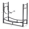 Firewood Rack with Fireplace Tools, Indoor OutdoorFirewood Holder, Includes Poker, Tongs, Broom, Shovel, Black