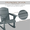 Wood Adirondack Outdoor Lounge Rocking Chair Fire Pit Seating with Slatted Wooden Design, Fanned Back, Gray