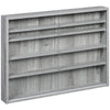 5-Tier Glass Display Cabinet, Wall-Mounted Display Glass Case with 2 Doors and Adjustable Shelves, Gray