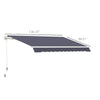 10' x 8' Manual Retractable Awning Sun Shade Shelter for Patio Deck Yard with UV Protection and Easy Crank Opening, Blue