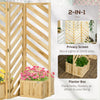 Freestanding Outdoor Privacy Screen with 4 Self-Draining Planters, 3 Hinged Privacy Panels and for Hot Tub, Pool, Patio, Backyard