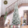 9ft Unlit Snow-Flocked Slim Pine Artificial Christmas Tree with Realistic Branches and 1084 Tips