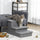 3-Steps Pet Stairs with Storage, Dog Steps for Couch, Bed, Pet Steps for Injured Pet, Older Pets, Small Cats, Gray