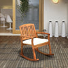 Outdoor Rocking Chair with Cushion, Acacia Wood Patio Rocker for Backyard, Patio, Home, Teak Tone