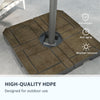 Offset Umbrella Base Weight Set, Fillable Outdoor Umbrella Weights, 175 lb. with Water or 230 lb. with Sand, Brown