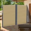 Patio Retractable Double Side Awning, Folding Privacy Screen Fence, Garden Outdoor Sun Shade Wind Screen, Indoor Room Divider, Beige