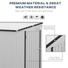 4' x 8' Lean to Garden Storage Shed, Outdoor Metal Tool House with Lockable Door Vents for Backyard Patio Lawn, White