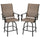 Set of 2 Outdoor Swivel Bar Stools with Armrests, Bar Height Patio Chairs with High-density Sling Steel Frame for Balcony, Poolside, Backyard