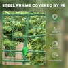 Metal Garden Trellis, Arch Trellis for Climbing Plants Outdoor, A-Frame, with Climbing Net, 57" x 66" x 81", Green