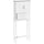 Modern Over The Toilet Storage Cabinet, Double Door Over Toilet Bathroom Organizer with Adjustable Shelf and Open Shelf, Grey