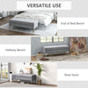 48 Inches Upholstered Bedroom Bench, Modern End of Bed Bench with Double Layer Seat Cushions and Steel Legs, Light Gray