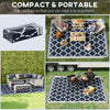 Reversible Outdoor RV Rug, 9' x 12' Patio Floor Mat, Plastic Straw Rug for Backyard, Deck, Picnic, Beach, Camping, Blue & White