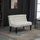 Upholstered Armless Fabric Loveseat with Button Tufted Design for Living Room with Wood Legs, Cream White